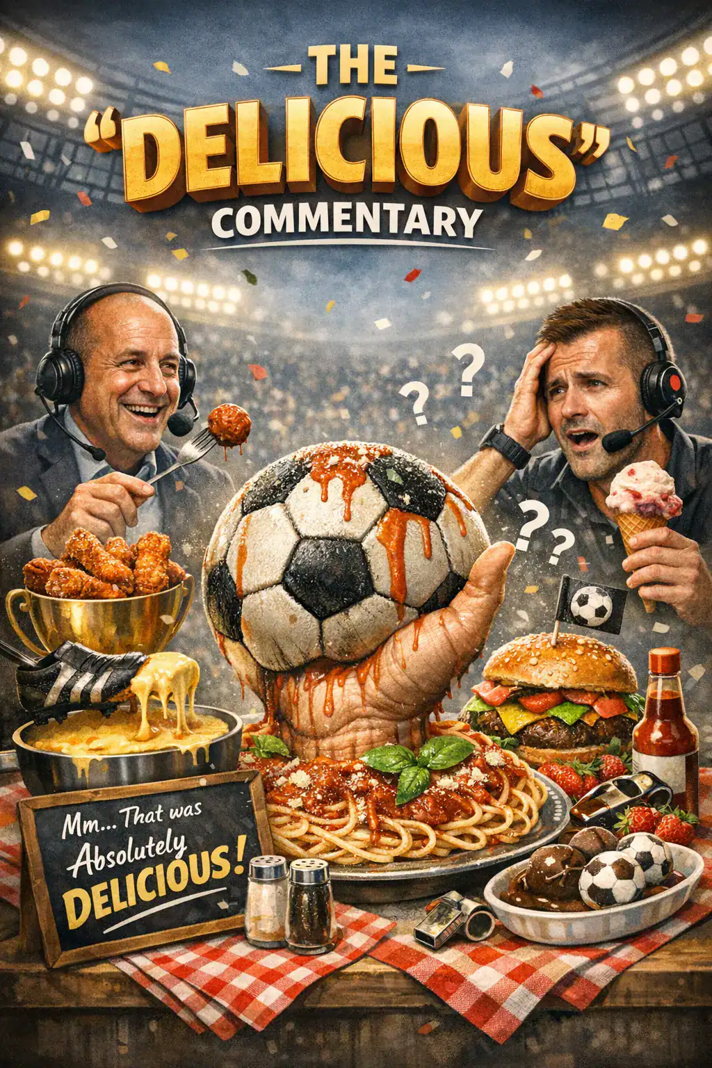 Does the word Delicious belong in a football commentary?